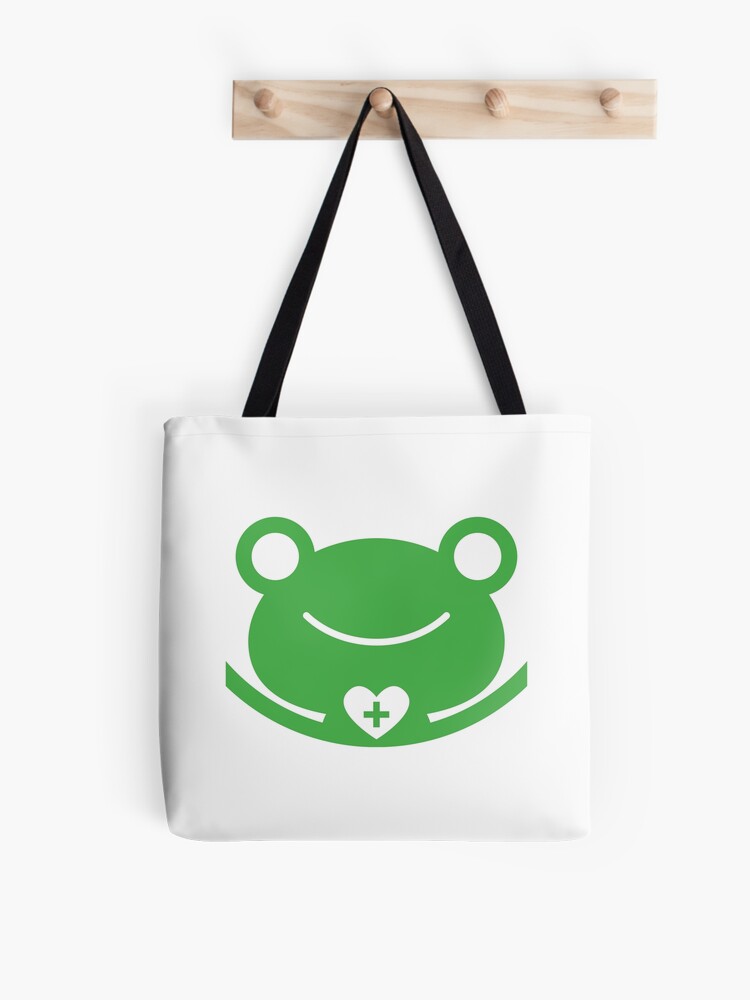 Thumbnail 1 of 2, Tote Bag, Happy Frog / Robot Bear designed and sold by OneSwitch.