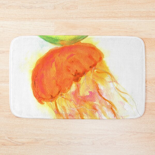 Item preview, Green and orange jellyfish watercolor painting designed and sold by AnissaF.
