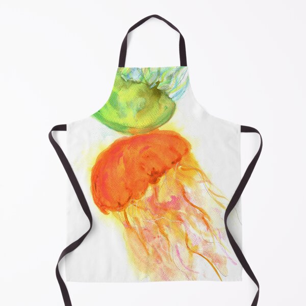 Item preview, Green and orange jellyfish watercolor painting designed and sold by AnissaF.