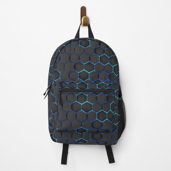 Item preview, futuristic black hexagons over blue light background designed and sold by WelSol.