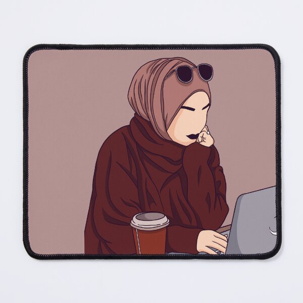 Item preview, HIJABI WITH GLASSES WORKING ON COMPUTER DURING FALL designed and sold by WABEY.