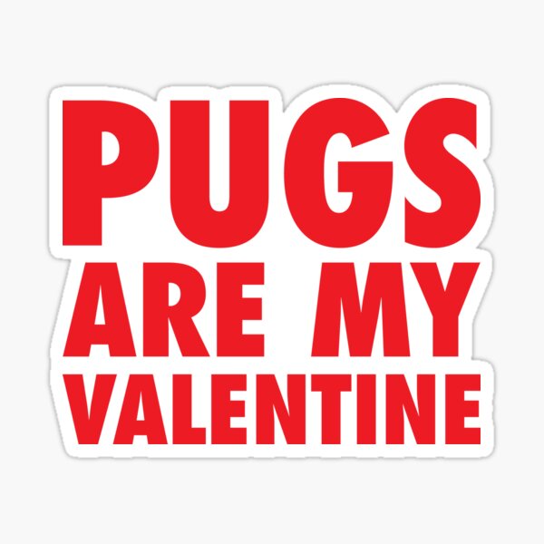 Vista previa del artículo con la obra «Pugs Are My Valentine - Rojo», diseñado y vendido por anthonymzubia.