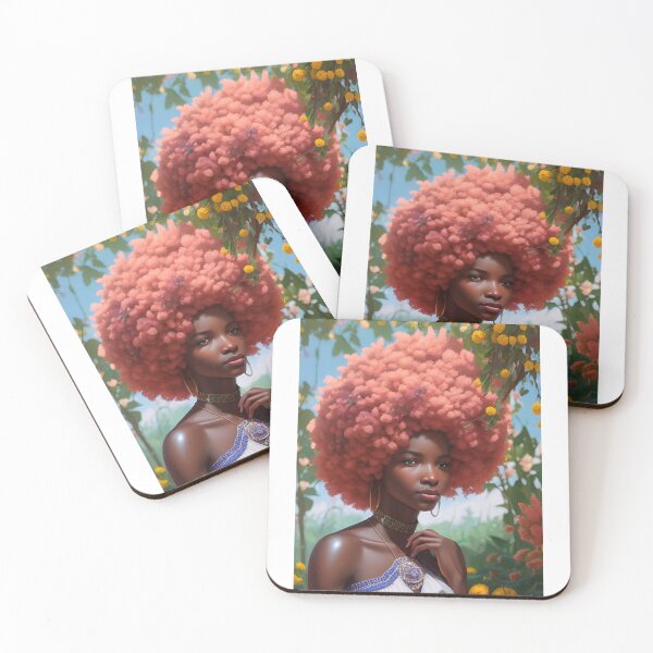 Item preview, Cottagecore Black Girl With Flower Afro designed and sold by Mimyakko.