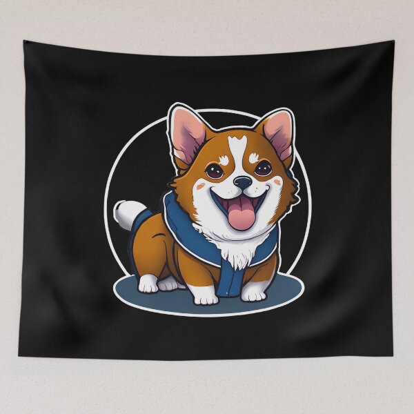 Item preview, Buffalo bills corgi cartoon style designed and sold by PrintDesignFlow.