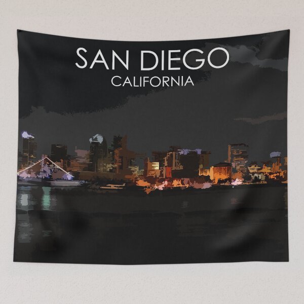 Item preview, San Diego, California, USA, Travel Print designed and sold by summattodraw.