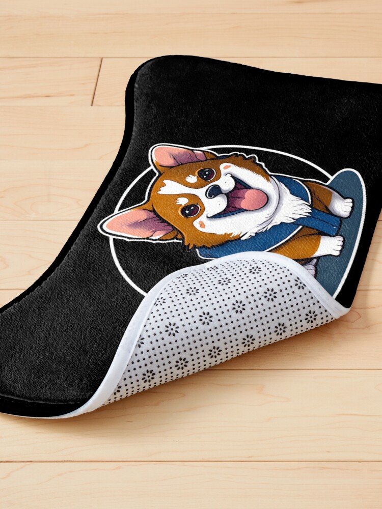 Buffalo bills corgi cartoon style Pet Mat for Sale by PrintDesignFlow