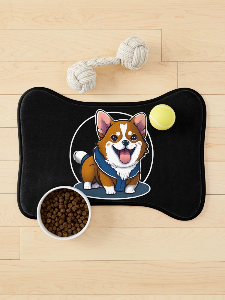 Buffalo bills corgi cartoon style Pet Mat for Sale by PrintDesignFlow