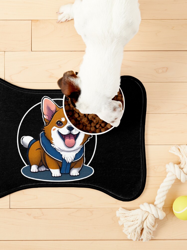 Buffalo bills corgi cartoon style Pet Mat for Sale by PrintDesignFlow