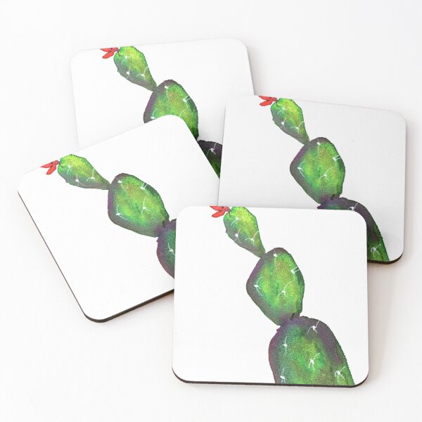 Item preview, Neon green flowering cactus watercolor painting designed and sold by AnissaF.