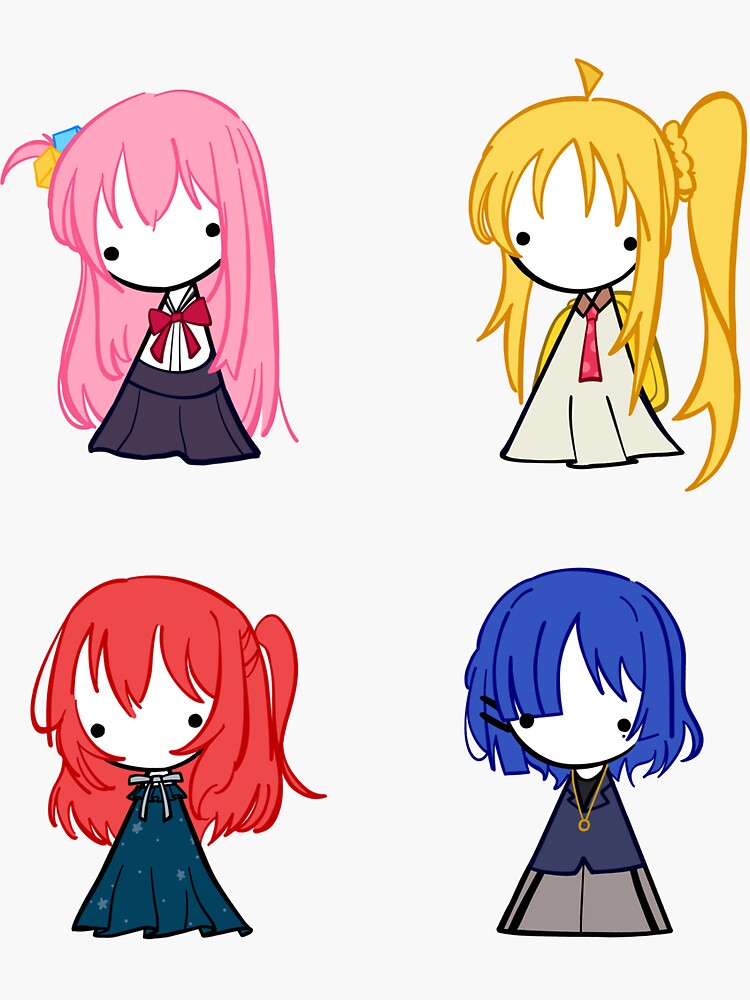 Aperçu 3 sur 3. Sticker avec l'œuvre Ensemble d'autocollants pour tenue décontractée Bocchi the Rock créée et vendue par Ashteria.