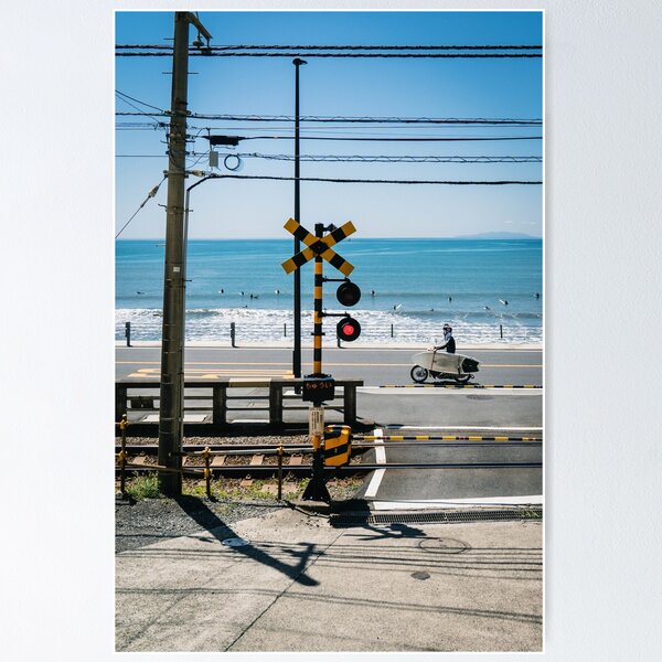 Item preview, Japanese Seaside Town with Motorbike and Surfboard  designed and sold by JonesyDave.
