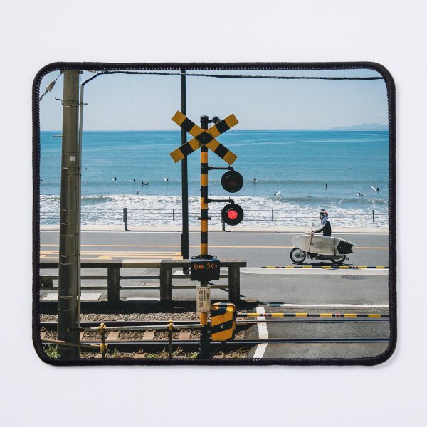 Item preview, Japanese Seaside Town with Motorbike and Surfboard  designed and sold by JonesyDave.
