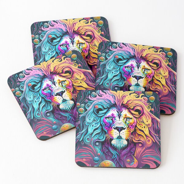 Item preview, Swirling colors with bubbles and droplets forming the image of a lion designed and sold by Lefteris Betsis.