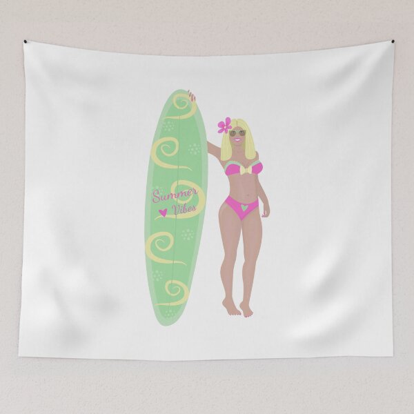 Item preview, Slim blonde woman with a sailboard designed and sold by OM-lova.