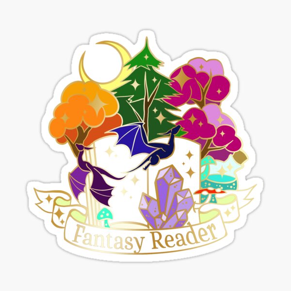 Item preview, Fantasy reader, book lover sticker designed and sold by GeekandArtsy.