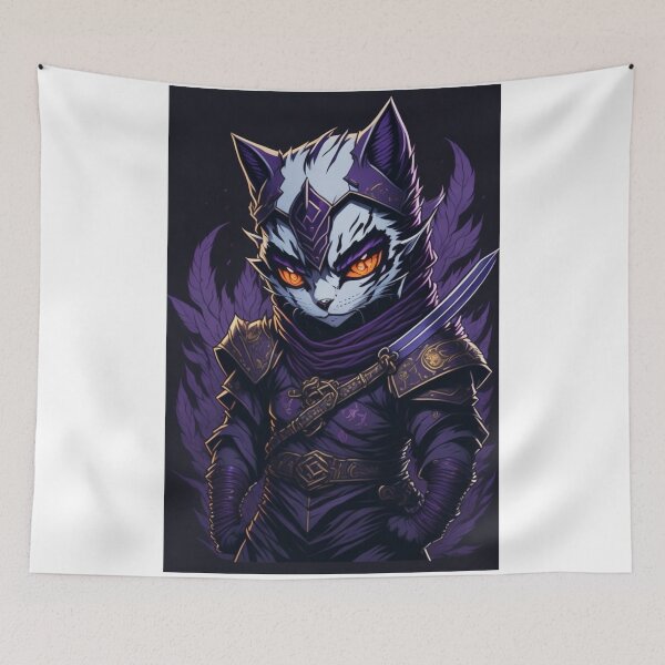 Item preview, Art Ninja Shinobi cat with katana designed and sold by Art-Princess-.