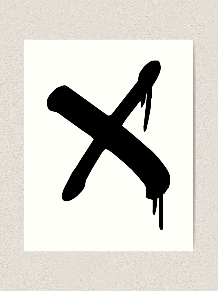 Dripping X marks the spot design | Art Print