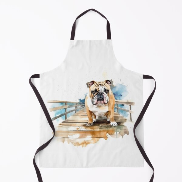 Aperçu de l'œuvre Bouledogue anglais sur l'art de l'aquarelle Boardwalk créée et vendue par EmmaFinchDesign.