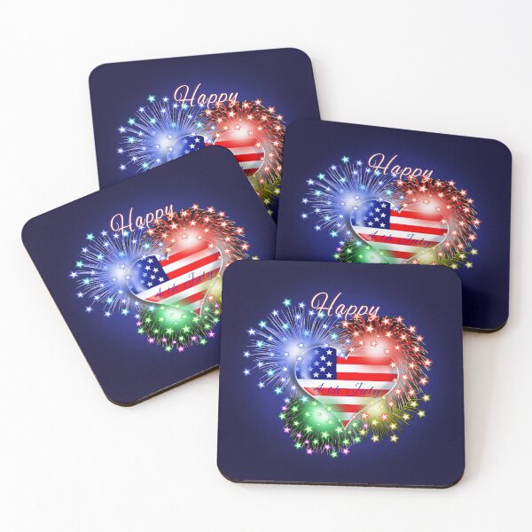 Item preview, Happy 4th July Fireworks Heart designed and sold by Pear Tree Studio.