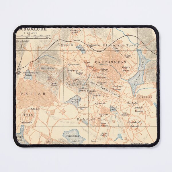 Item preview, Vintage Map of Bangalore India (1914) designed and sold by BravuraMedia.