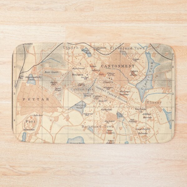 Item preview, Vintage Map of Bangalore India (1914) designed and sold by BravuraMedia.