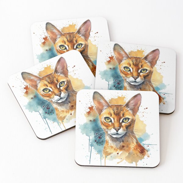 Artikelvorschau, Watercolor Whiskers - Artistic Abyssinian Cat Breed Painting for Feline Lovers entworfen und verkauft von DooodleGod.