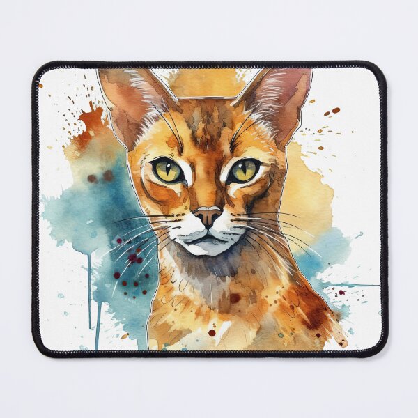 Item preview, Watercolor Whiskers - Artistic Abyssinian Cat Breed Painting for Feline Lovers designed and sold by DooodleGod.