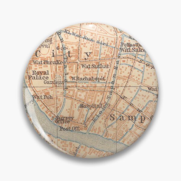 Item preview, Vintage Map of Bangkok Thailand (1914) designed and sold by BravuraMedia.