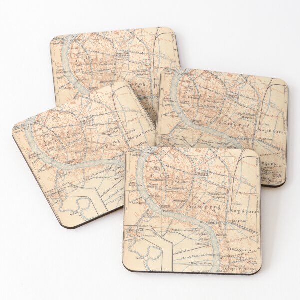 Item preview, Vintage Map of Bangkok Thailand (1914) designed and sold by BravuraMedia.