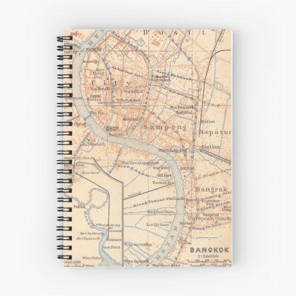 Item preview, Vintage Map of Bangkok Thailand (1914) designed and sold by BravuraMedia.