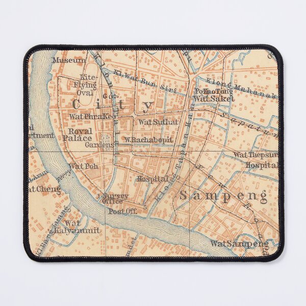 Item preview, Vintage Map of Bangkok Thailand (1914) designed and sold by BravuraMedia.