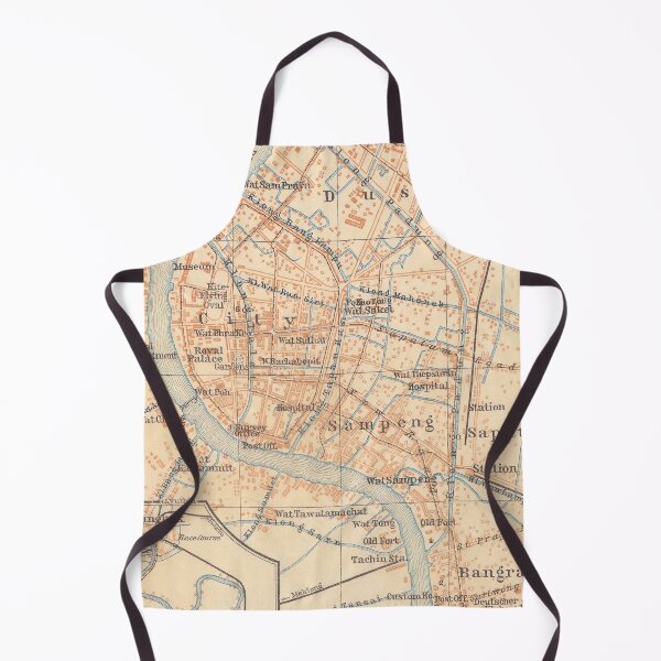 Item preview, Vintage Map of Bangkok Thailand (1914) designed and sold by BravuraMedia.