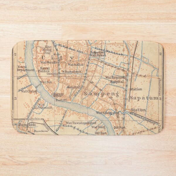 Item preview, Vintage Map of Bangkok Thailand (1914) designed and sold by BravuraMedia.