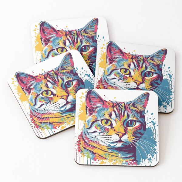 Item preview, Colorful American Shorthair Portrait Art Design - Captivating Feline Creations designed and sold by DooodleGod.