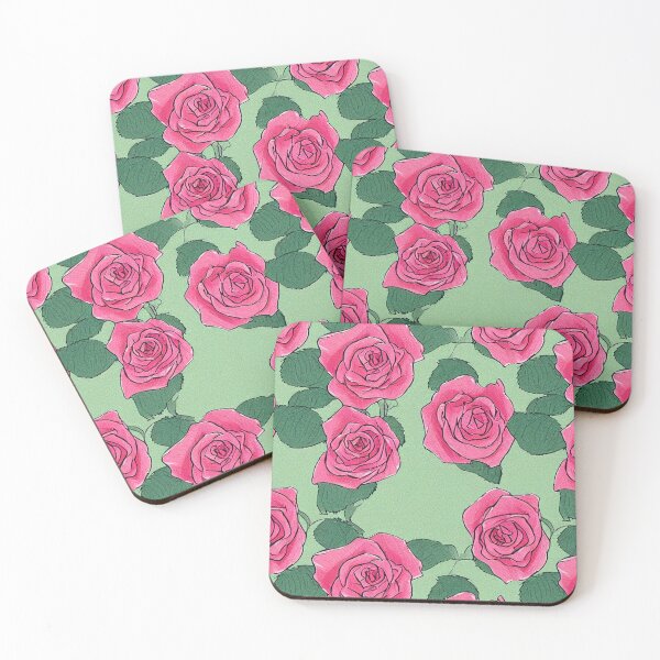 Item preview, Roses with green background pattern designed and sold by wonderxwander.