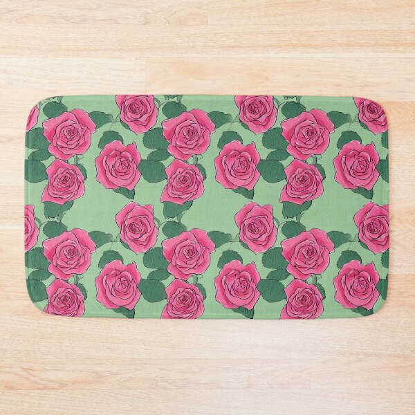 Item preview, Roses with green background pattern designed and sold by wonderxwander.