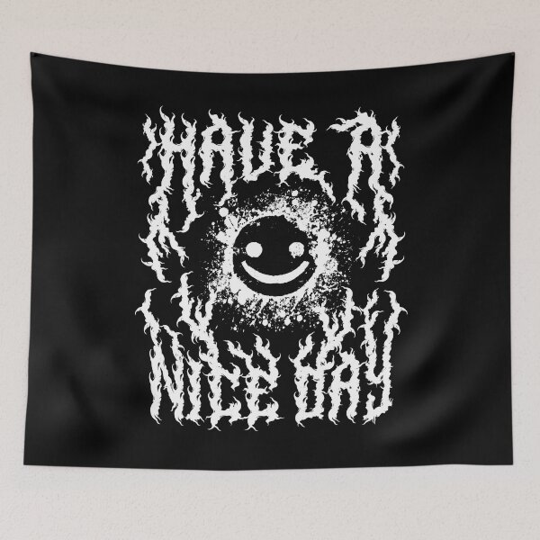 Item preview, Have a Nice Day Heavy Metal Font Back Print designed and sold by PUFFYP.