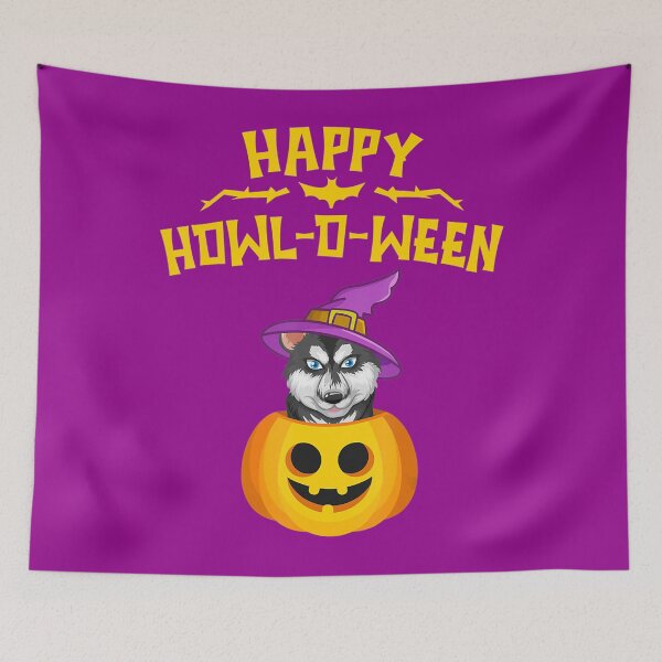 Item preview, Happy Howloween Siberian Husky Dog Funny Halloween Dog 	 	 designed and sold by mplaqasdn78.