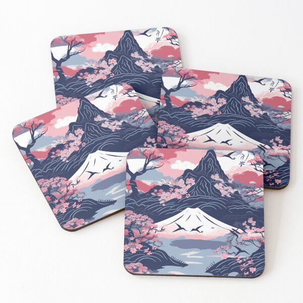 Item preview, Serene Beauty of Japan, Japanese Pattern, Traditional Painting Artwork | Nihonga style designed and sold by KameliaStudio.