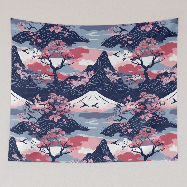 Item preview, Serene Beauty of Japan, Japanese Pattern, Traditional Painting Artwork | Nihonga style designed and sold by KameliaStudio.
