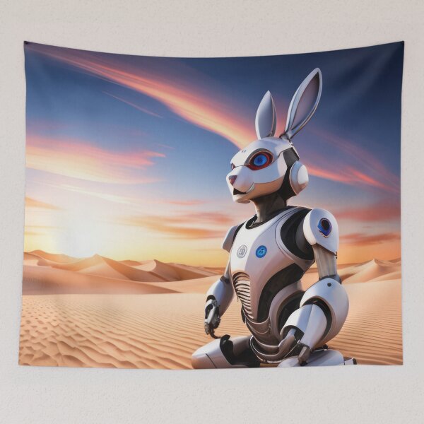 Item preview, Robot rabbit in the desert designed and sold by Reunimage.