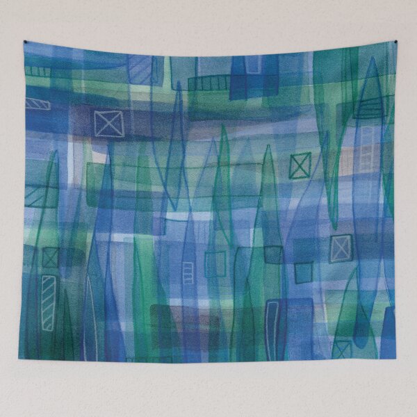 Item preview, Complex Abstraction in Blue designed and sold by Alexandria Levin.