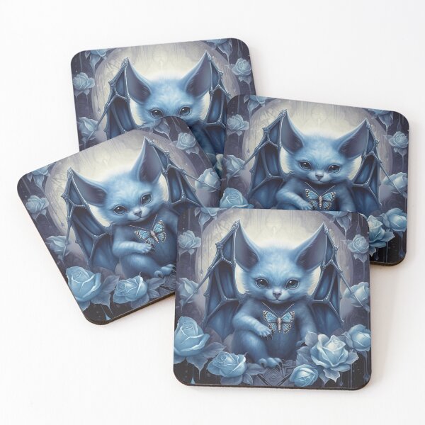 Item preview, Bat And Blue Roses designed and sold by Nocturne  Paws.