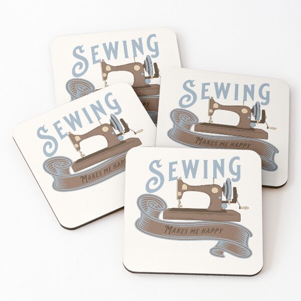 Item preview, Sewing makes me happy vintage antique sewing machine sewing joke seamstress gift designed and sold by MetalicBabe.