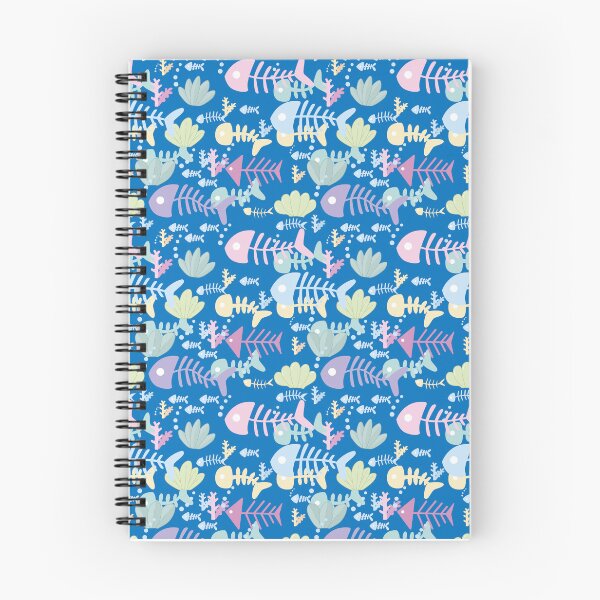 Item preview, Fish Bone Under Sea Blue Pattern designed and sold by Moyanana.