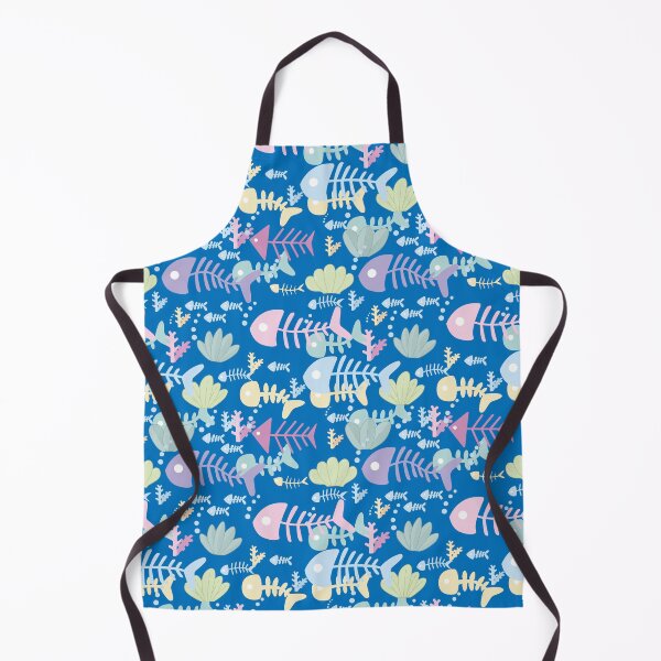 Item preview, Fish Bone Under Sea Blue Pattern designed and sold by Moyanana.