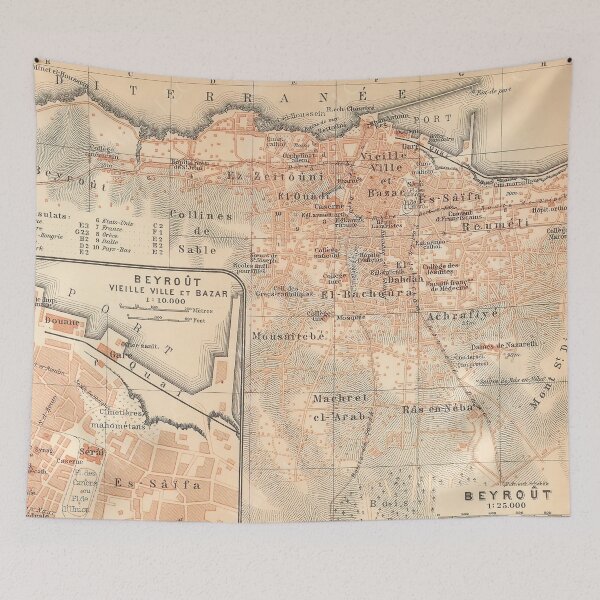 Item preview, Vintage Map of Beirut Lebanon (1911) designed and sold by BravuraMedia.