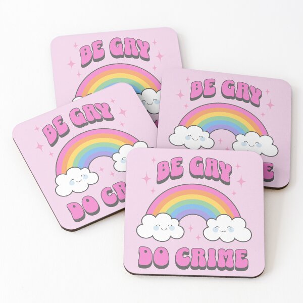Item preview, Be Gay do Crime Cute Kawaii Rainbow LGBTQIA designed and sold by PUFFYP.