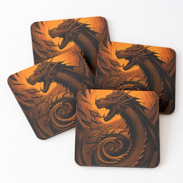 Artikelvorschau, Vintage Drachen-Fantasie-Kunst entworfen und verkauft von Witty Shirts.