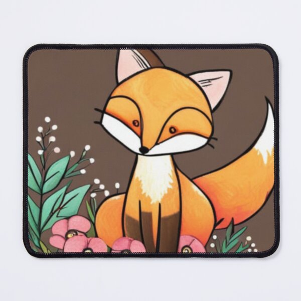 Item preview, Cute Folk Art Fox With Flowers designed and sold by EpicFoxArt.